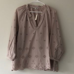 NEW Madewell Eyelet Popover Top